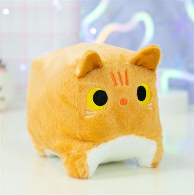 Мягкая игрушка Кот Квадратный, рыжий, 15 см