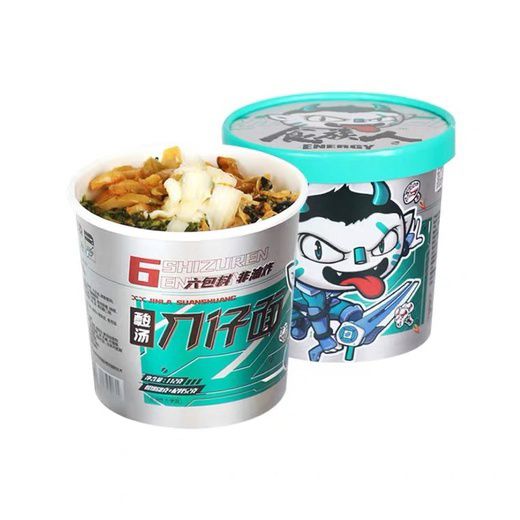 Лапша Племя еды с остро кислым соусом, широкая