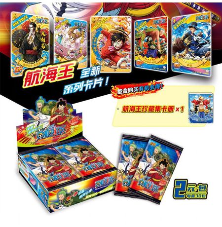 Коллекционные карточки One Piece Tier 2 - 5 штук в бустере (Большой Куш)