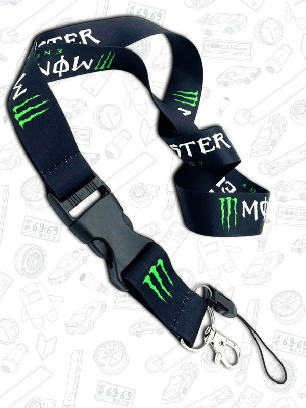 Шнурок для ключей Monster Energy, тканевый 60х2.5 см изображение 3