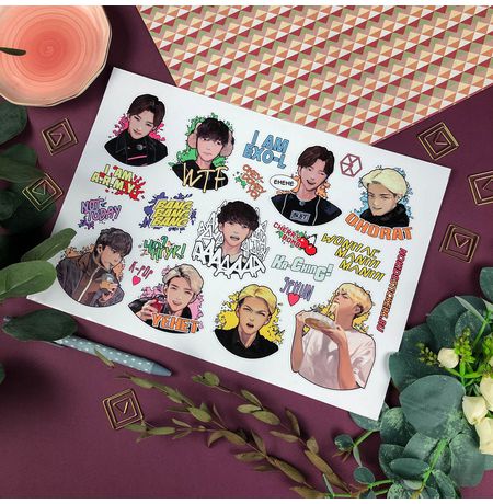 Наклейки K-POP, стикеры NKS