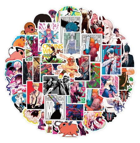 Стикеры Человек-бензопила (Chainsaw Man) 50 шт