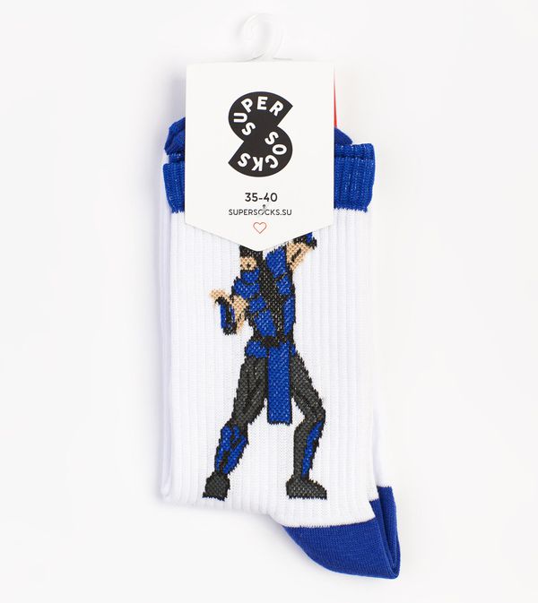 Носки SUPER SOCKS Саб-Зиро - Mortal Kombat, белые (размер 35-40) изображение 2