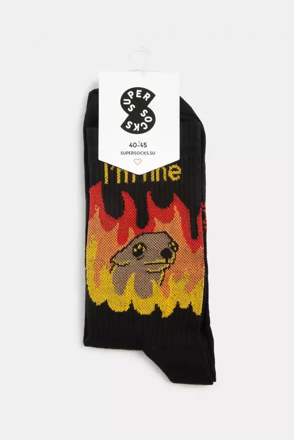 Носки SUPER SOCKS Мем This is fine (размер 40-45)