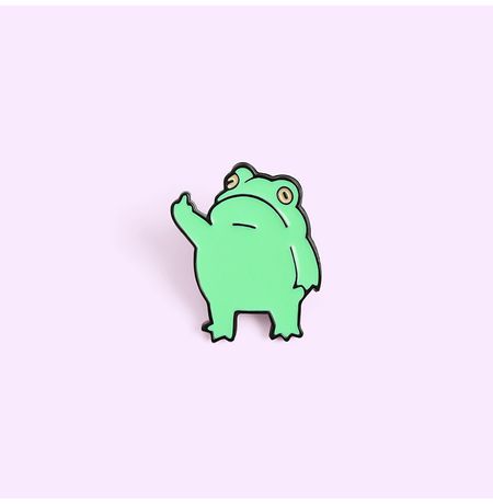 Значок Жабка с факом (пин, металл) изображение 2