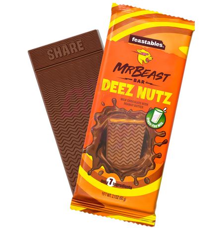 Шоколад MrBeast - Deez Nuts Feastables С арахисовой пастой 35 гр
