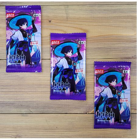 Коллекционные карточки Genshin Impact Набор из 3 бустеров - Категория А (Геншин Импакт) Синий