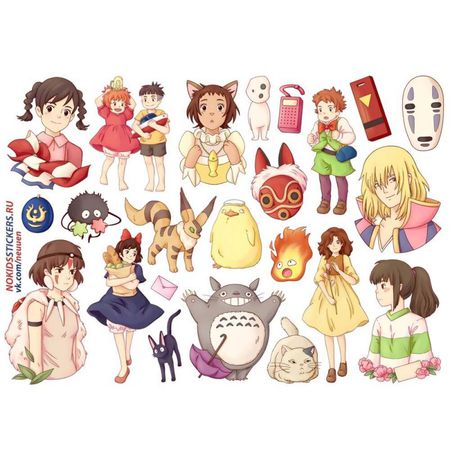Набор стикеров Мультфильмы Хаяо Миядзаки No kid's изображение 2