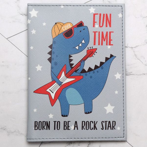 Обложка на паспорт Динозавр Рок-Звезда