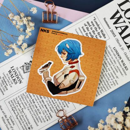 Наклейка Евангелион - Рей (Rei), стикер NKS card