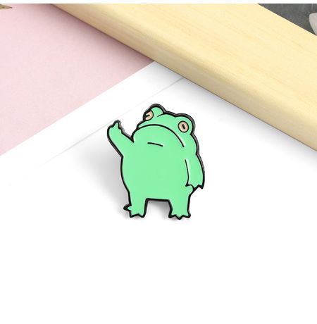 Значок Жабка с факом (пин, металл) изображение 4