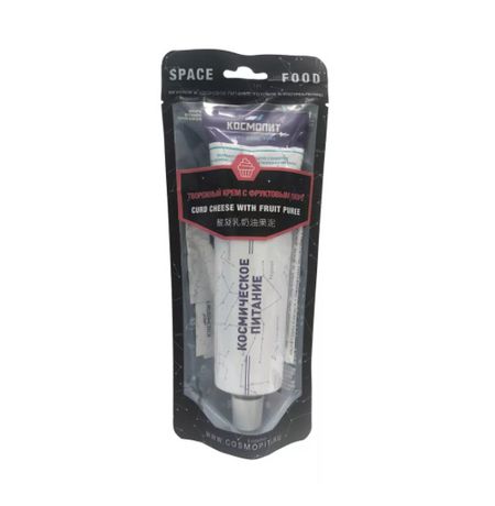 Космическое питание Творожный крем с фруктовым пюре