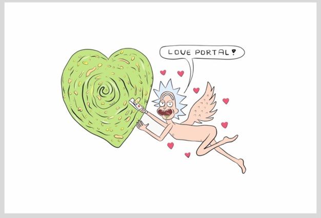 Открытка Рик и Морти - Love Portal 10х15 Workshop Phoenix