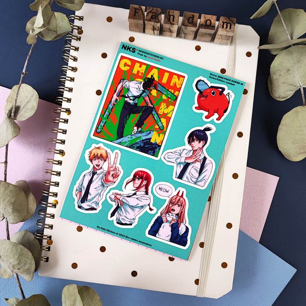 Стикеры Человек-бензопила (Chainsaw Man) NKS