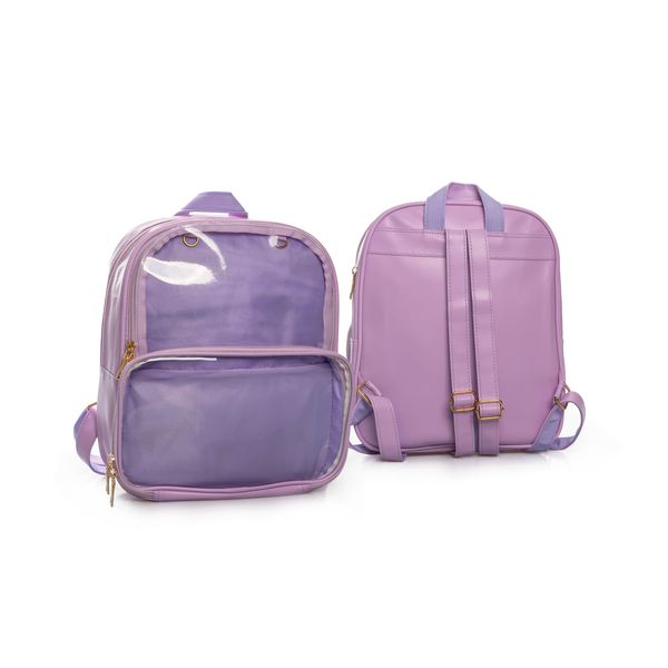 Рюкзак с прозрачными вставками, фиолетовый