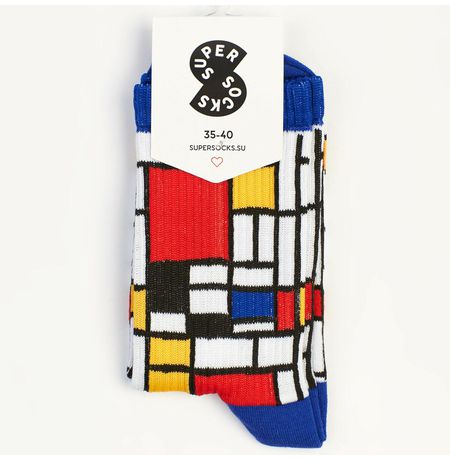 Носки SUPER SOCKS Квадраты Мондриана (размер 35-40)