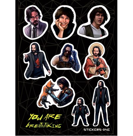 Набор стикеров Киану Ривз (Keanu Reeves)