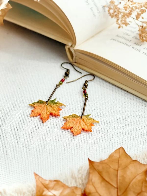 Серьги Кленовый лист изображение 4
