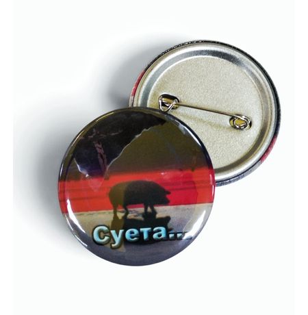 Значок Евангелион - Мем суета свинья (Evangelion) 4,5 см
