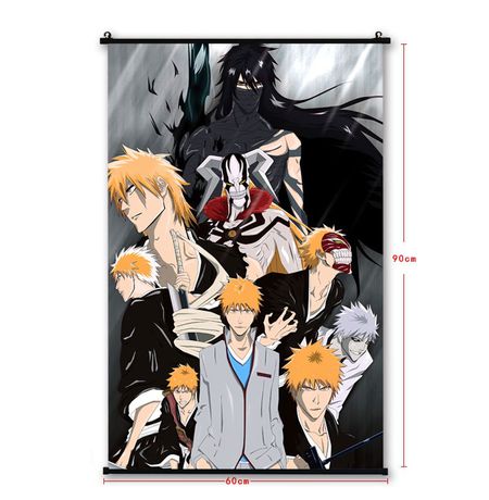 Постер Bleach - Ичиго Куросаки (Kurosaki Ichigo - Блич) 60х90 см ткань