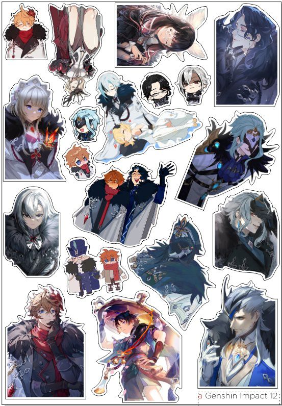 Набор стикеров Геншин Импакт 09