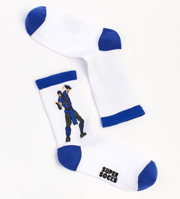Носки SUPER SOCKS Саб-Зиро - Mortal Kombat, белые (размер 35-40)