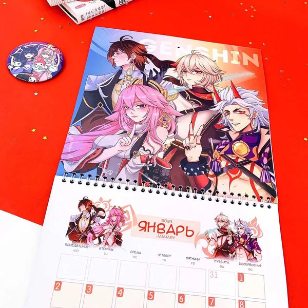 Календарь Аниме 2023 со стикерами изображение 5