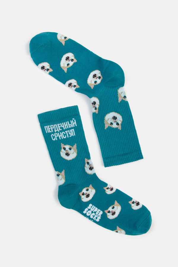 Носки SUPER SOCKS Пердечный сриступ, зеленые (размер 40-45) изображение 3