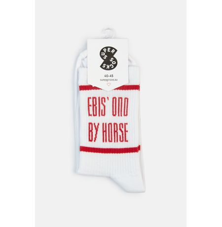 Носки SUPER SOCKS ebis ono by horse белые (размер 40-45)