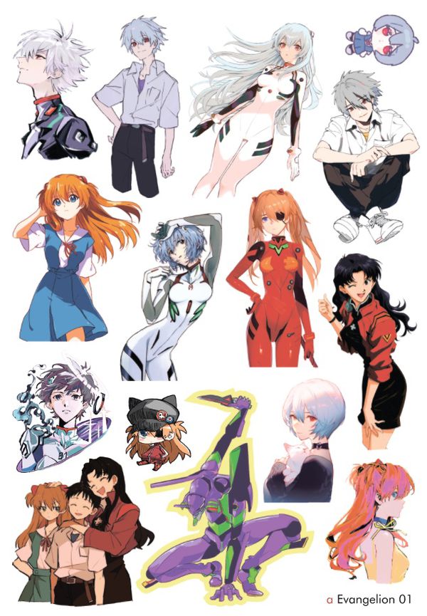 Набор стикеров Евангелион (E&L Print Work)