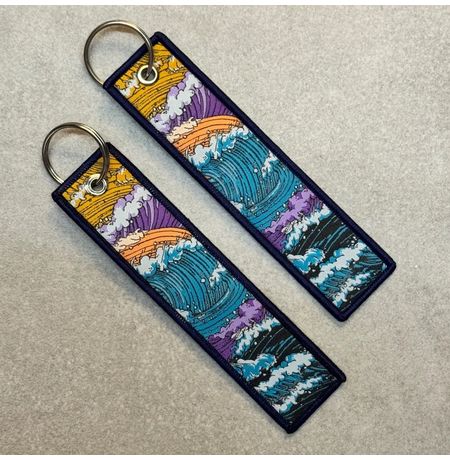 Брелок-ремувка Волны тканевый, 14,5х3,5 см