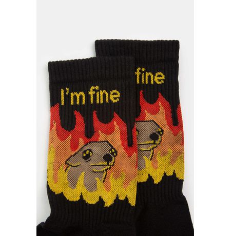 Носки SUPER SOCKS Мем This is fine (размер 35-40) изображение 2