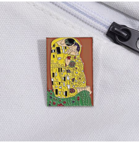 Значок Густав Климт Поцелуй (пин, металл) изображение 2