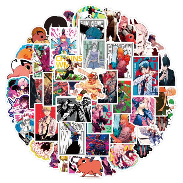 Стикеры Человек-бензопила (Chainsaw Man) 50 шт