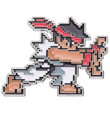 Значок Street Fighter - Рю и Хадокен 8-бит (парные пины, металл) изображение 2