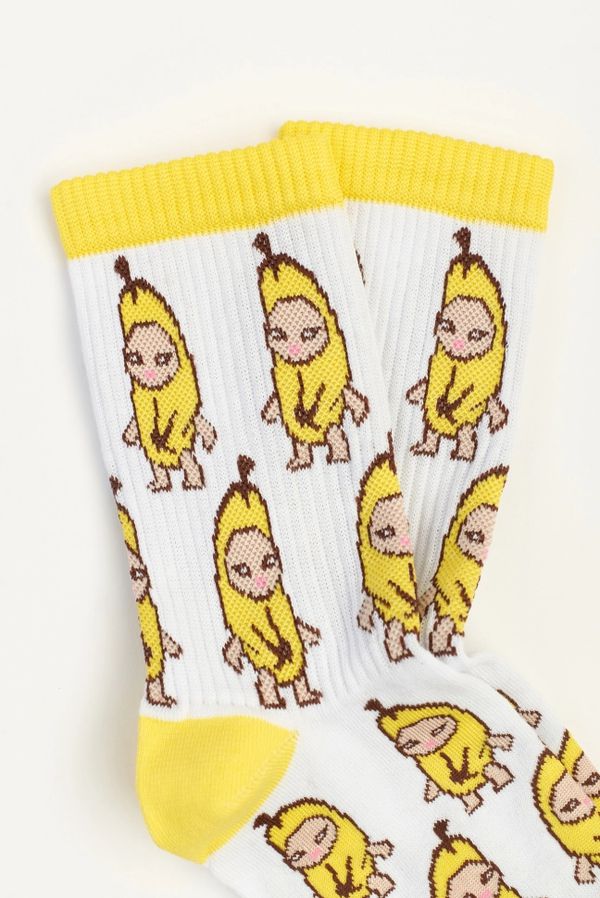 Носки SUPER SOCKS Кот-банан мем - Banana cat (размер 35-40) изображение 3