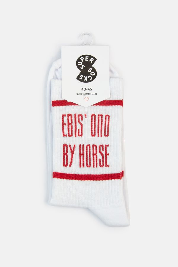 Носки SUPER SOCKS ebis ono by horse белые (размер 40-45)