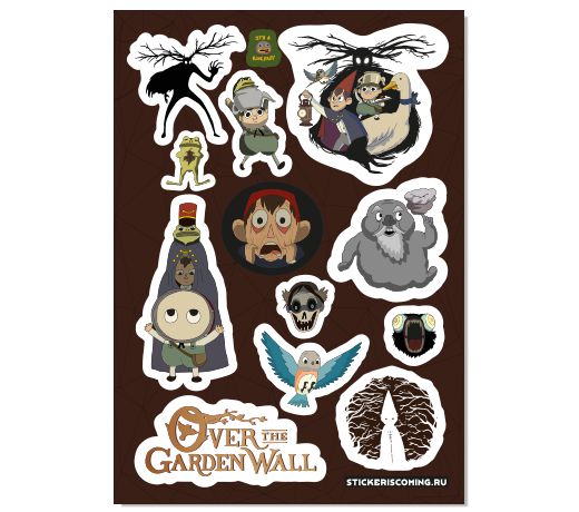 Набор стикеров По ту сторону изгороди (Over the Garden) А5