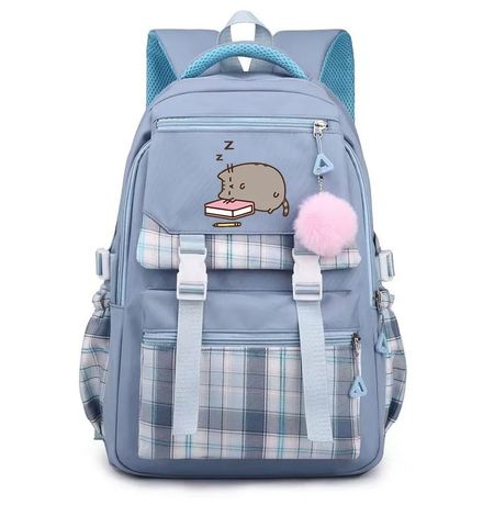 Рюкзак Кот Пушин (Pusheen Cat) голубой 45х30х13 см