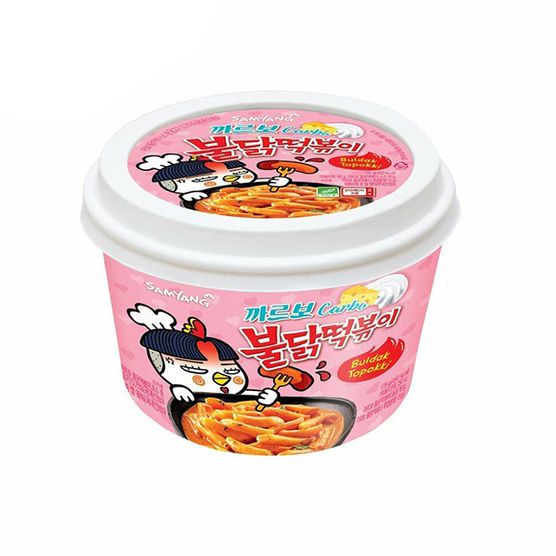 Рисовые клецки Samyang со вкусом курицы в соусе карбонара и бульдак, острые