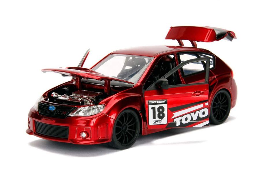 Масштабная модель Subaru Impreza WRX STI 2012 красная JDM Tuners 1:24