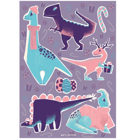 Набор стикеров Динозавры