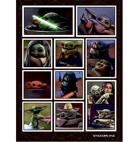 Набор стикеров Звездные войны - Малыш Йода Мемы (Star Wars - Baby Yoda Meme) STICKERS.ONE