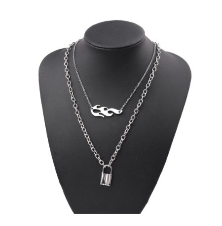 Подвеска Пламя и замок, двойная