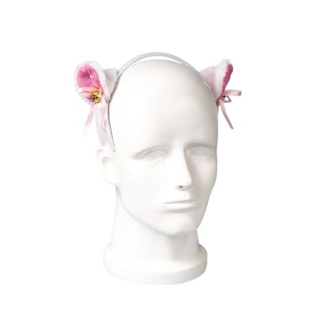 Ободок Ушки кошки Неко, белый УЦЕНКА