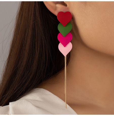 Серьги Четыре сердца, металл изображение 2