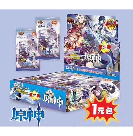 Коллекционные карточки Genshin Impact 5 штук в бустере Tier 1 Kaer (Геншин Импакт Синие)