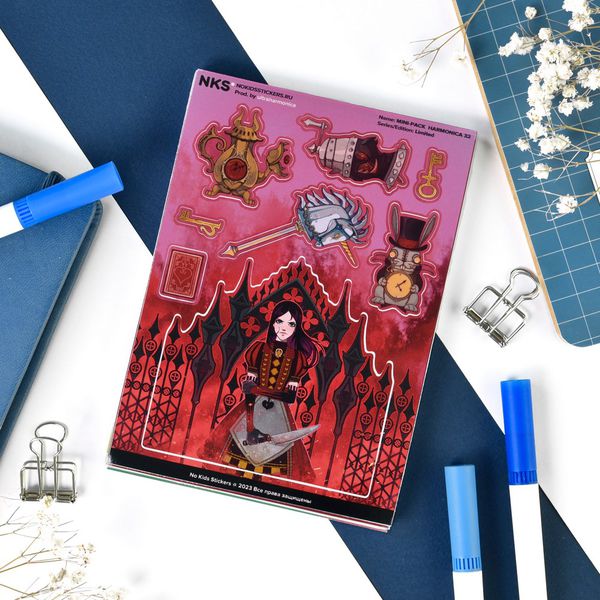 Наклейки Алиса, стикеры NKS mini (Mad Alice)