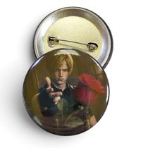 Значок Обитель Зла - Мем Леон с розой (Resident Evil) 4,5 см