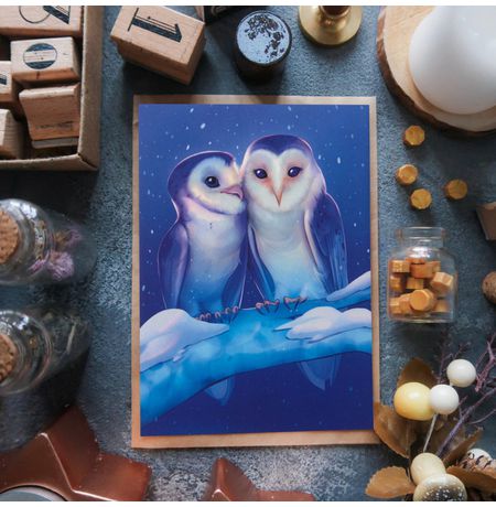 Открытка Совушки